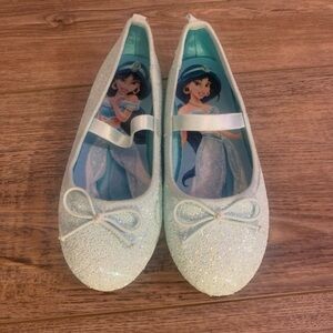 Girls H&M Ballet Flats Shoes Size 11 light Blue Glitter